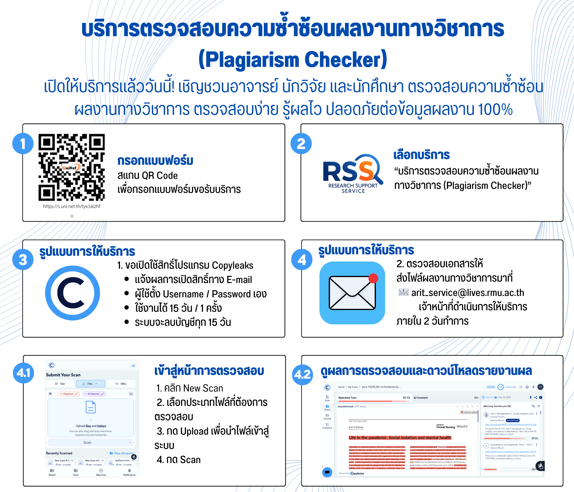 ขั้นตอนการขอใช้บริการ Copyleaks